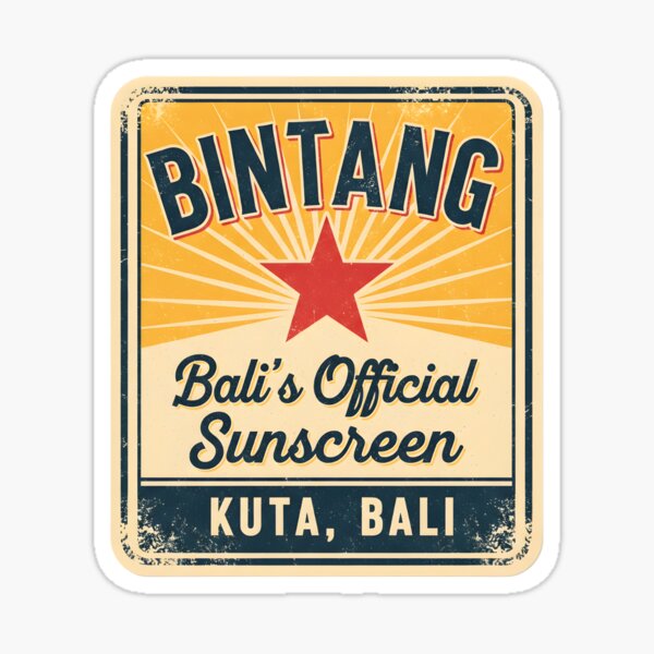 Aperçu de l'œuvre C'est l'heure de Bintang ! : Un design balinais nostalgique et humoristique créée et vendue par Digital Dreams Arts.