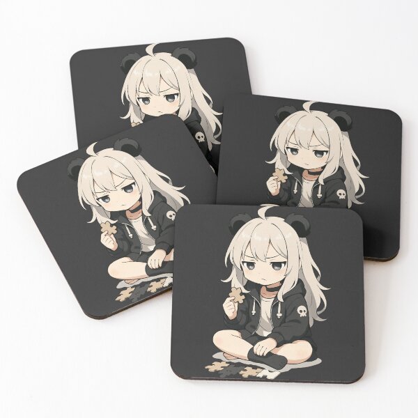 Item preview, Noa the Puzzle Solver – Cute Chibi Girl Concentrating on a Jigsaw Puzzle designed and sold by ColorSplash123.
