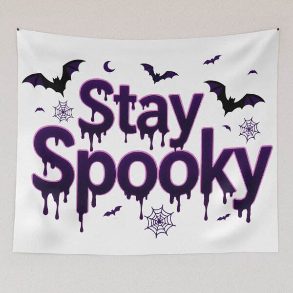 Item preview, Stay Spooky Halloween Quote with Dripping Font, Bats, and Spider Web Accents designed and sold by Mimoshi ⭐⭐⭐⭐⭐.