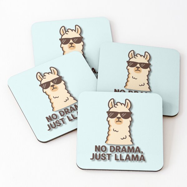 Item preview, No Drama Just Llama – Funny Cool Llama Wearing Sunglasses Cartoon Illustration designed and sold by konthai.familyart.