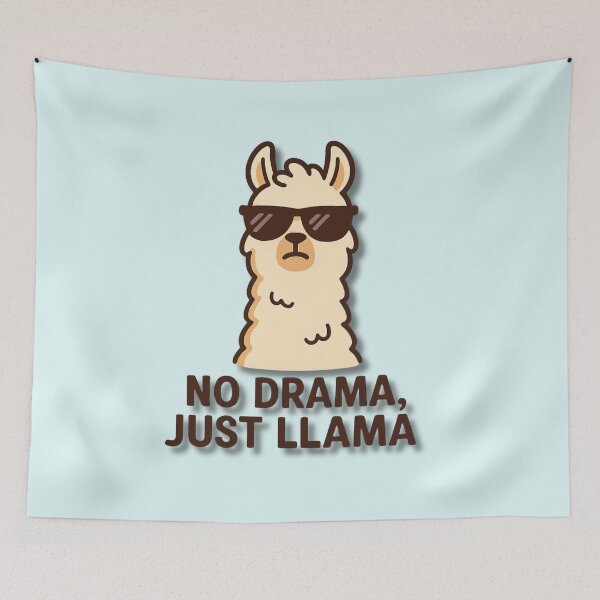 Item preview, No Drama Just Llama – Funny Cool Llama Wearing Sunglasses Cartoon Illustration designed and sold by konthai.familyart.