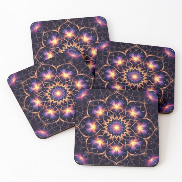 Item preview, Celestial Radiance – Golden & Violet Cosmic Kaleidoscope designed and sold by Linda Roisum.