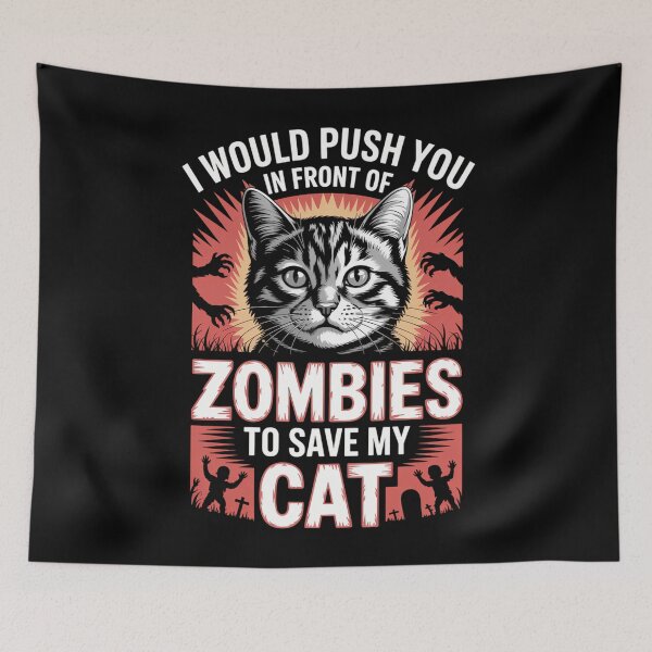 Item preview, Zombie Funny Joke Halloween Cat Lovers designed and sold by Sea4Adventures.
