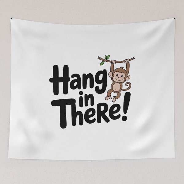 Item preview, Hang In There! Cute Monkey Pun designed and sold by PMCreative.