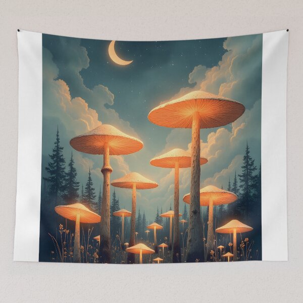 Item preview, Luminous Fungi Under a Celestial Sky designed and sold by oanaunciuleanu.