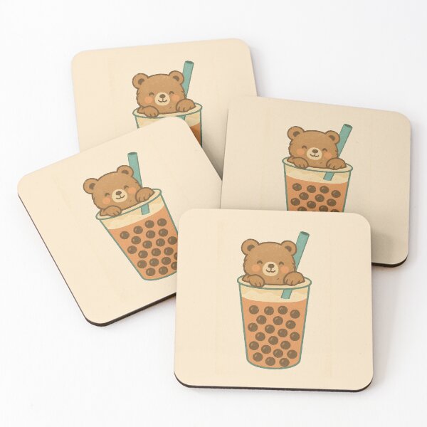 Item preview,  Boba Bear Bubble Tea – Cute Vintage Illustration designed and sold by SoftWavesStudio.