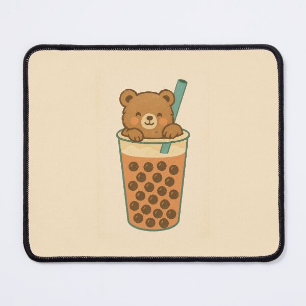 Item preview,  Boba Bear Bubble Tea – Cute Vintage Illustration designed and sold by SoftWavesStudio.