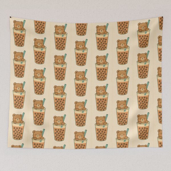 Item preview,  Boba Bear Bubble Tea – Cute Vintage Illustration designed and sold by SoftWavesStudio.