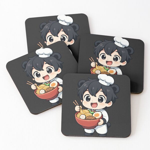 Item preview, Chef Panda Boy Eating Ramen – Cute Chibi Panda Cooking Design designed and sold by ColorSplash123.