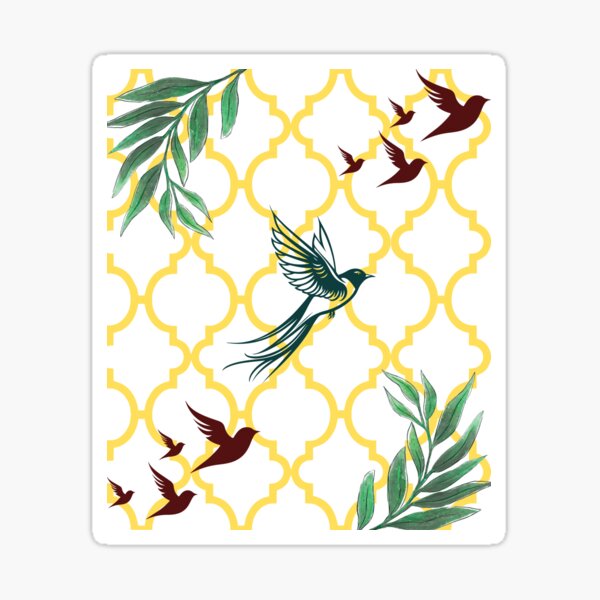 Item preview, Tropical Birds and Leaves Pattern designed and sold by Paragau.
