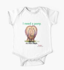 Body de manga corta para bebé Fergus the Horse: "Necesito un pony ... Es así de simple".