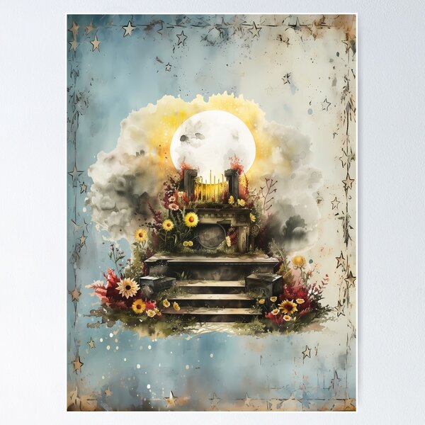 Item preview,  Moonlit Blessings – The Enchanted Witch’s Altar designed and sold by MysticOzzy.