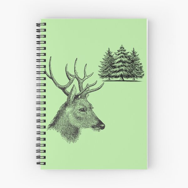Item preview, Deer Head with Pine Trees – Rustic Wildlife Illustration designed and sold by ToscaniArt.