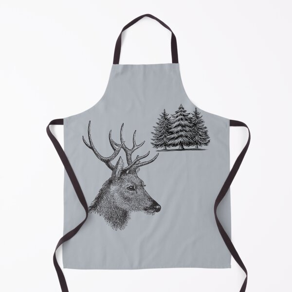 Item preview, Deer Head with Pine Trees – Rustic Wildlife Illustration designed and sold by ToscaniArt.