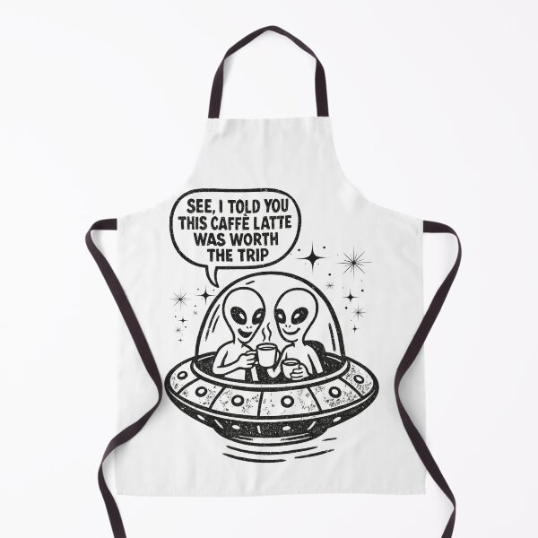 Item preview, Alien Caffè Latte UFO T-Shirt – Funny Retro Space Coffee Lovers Design designed and sold by Thehatinthecat.