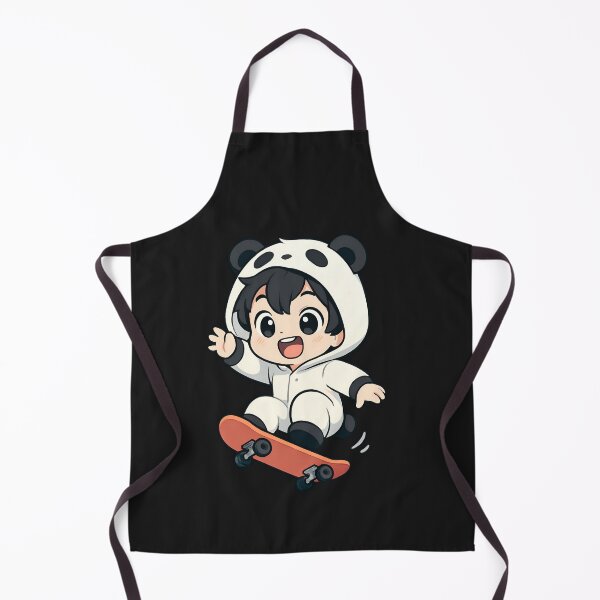 Item preview, Skater Panda Boy – Cute Chibi Panda Doing Skateboard Trick designed and sold by ColorSplash123.