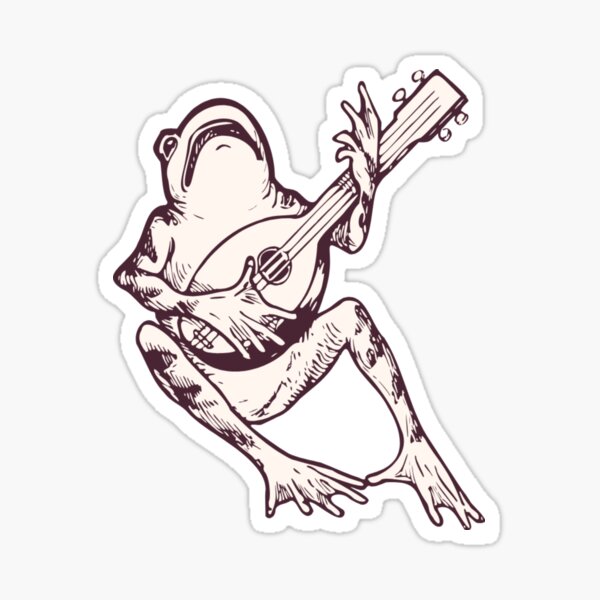 Vista previa del artículo con la obra «Guitarrista froggy dangelico», diseñado y vendido por PrintSnap.