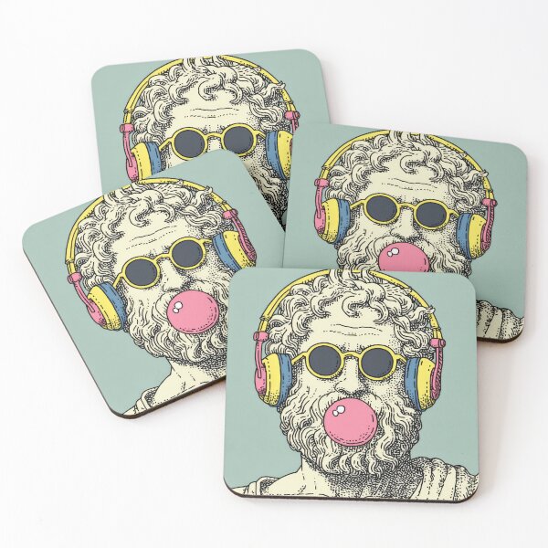 Item preview, Cool Greek Philosopher Statue – Pop Art Headphones and Bubblegum Design designed and sold by Enea Kelo.