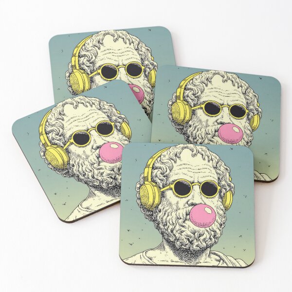 Item preview, Cool Greek Philosopher Statue – Pop Art Headphones and Bubblegum Design designed and sold by Enea Kelo.