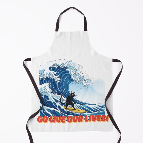 Item preview, Surfing Black Cat – Funny Cool Surf Wave designed and sold by Pawandkin.