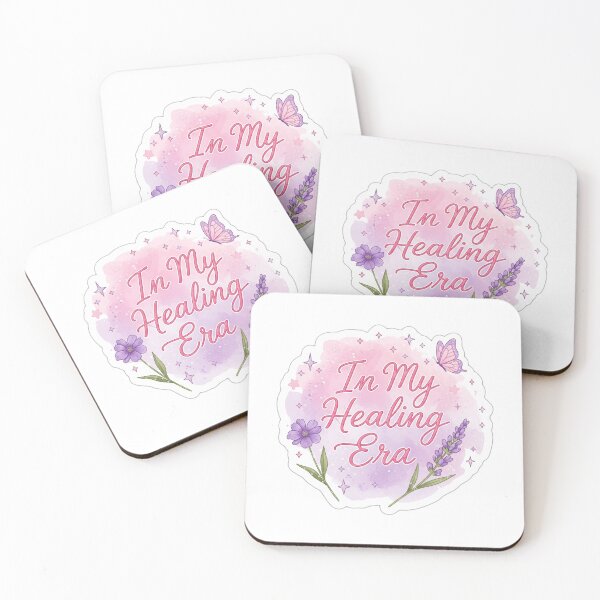Item preview, In My Healing Era – Aesthetic Handwritten Sticker in Soft Pink and Lavender designed and sold by 001Haiba.