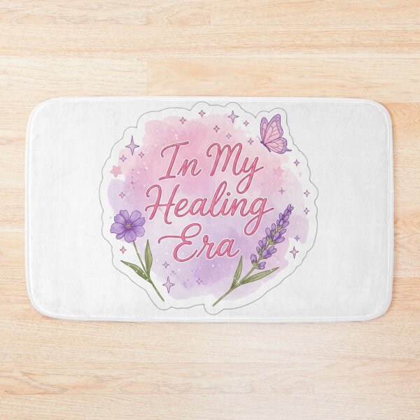 Item preview, In My Healing Era – Aesthetic Handwritten Sticker in Soft Pink and Lavender designed and sold by 001Haiba.