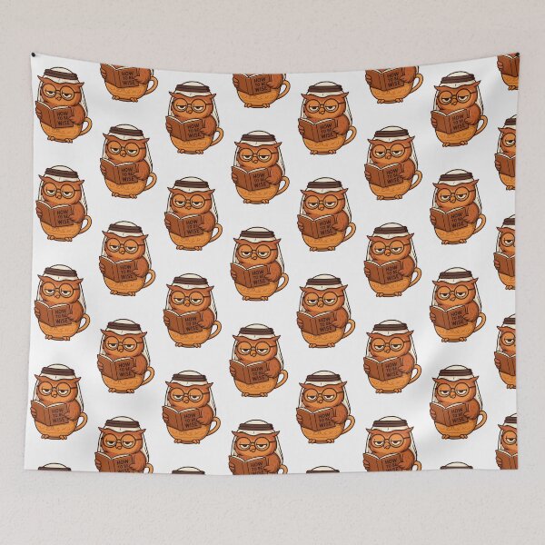 Item preview, Wise Owl in Arab Outfit – Funny Middle Eastern Bookworm designed and sold by mesbahgaming.