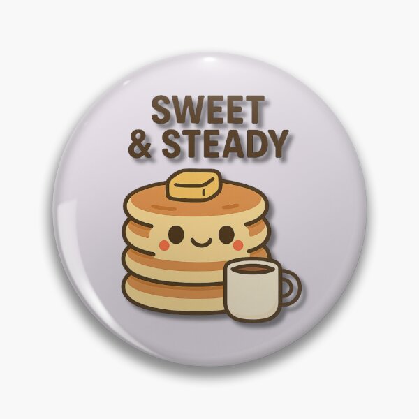 Item preview, Sweet & Steady – Cute Pancake Stack Holding Coffee Funny Breakfast Cartoon Illustration designed and sold by konthai.familyart.