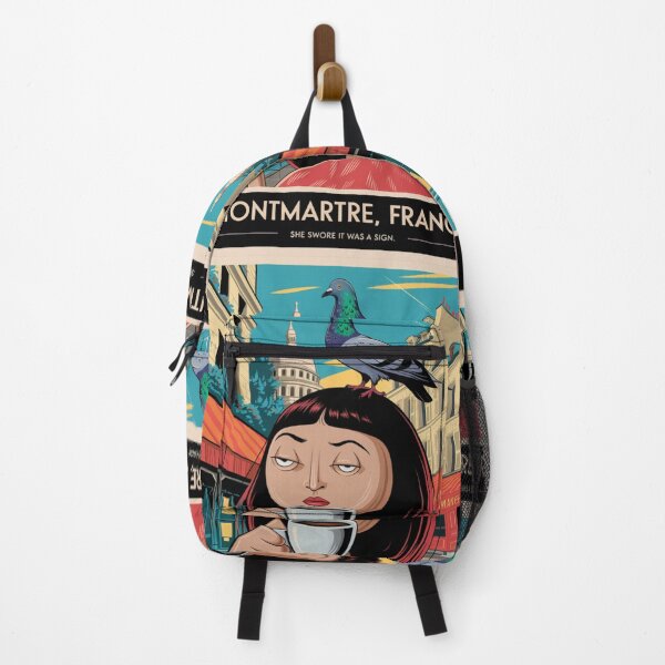 Item preview, Montmartre, France Travel Poster |  Le Quirks Character with Pigeon  designed and sold by LeQuirks.