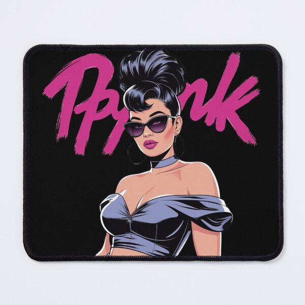 Item preview, PYNK Icon – Retro Glam Woman in Shiny Midnight Outfit designed and sold by jelonkaa.