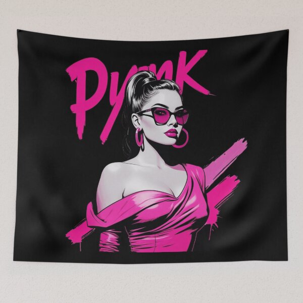 Item preview, PYNK Glow – Fierce Glam Woman in Hot Pink Dress designed and sold by jelonkaa.