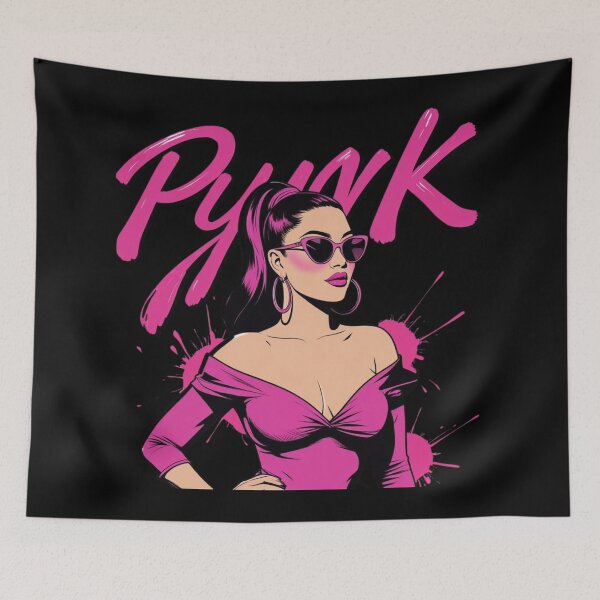Item preview, PYNK Power – Chic Retro Glam Girl in Hot Pink designed and sold by jelonkaa.