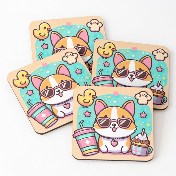 Item preview, Cool Corgi with Coffee – Kawaii Pop Culture Animal Art designed and sold by OXARO.