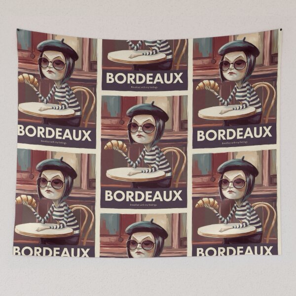 Item preview, Bordeaux, France| Retro French Travel Poster designed and sold by LeQuirks.