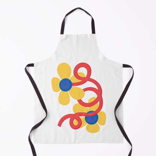 Item preview, Playful Yellow Flower Trio With Red Swirl Vines designed and sold by ArtfulWeave.