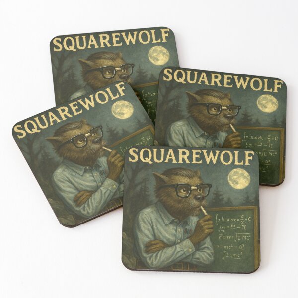 Item preview, Squarewolf Working Out Equations Under a Full Moon designed and sold by Tridentulus.