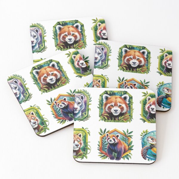 Item preview, Six Stylized Animal Illustrations with Natural and Geometric Frames designed and sold by Creative88Art.