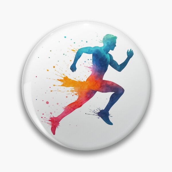Item preview, Color Splash Watercolor Runner Silhouette Art designed and sold by ArtfulWeave.