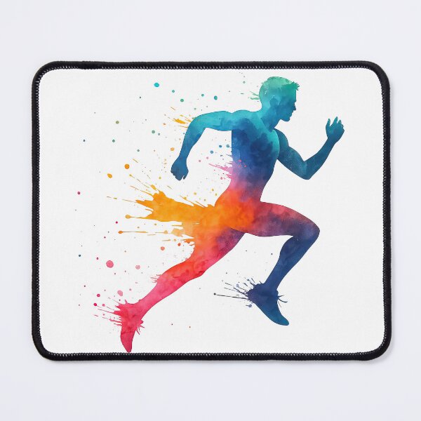 Item preview, Color Splash Watercolor Runner Silhouette Art designed and sold by ArtfulWeave.