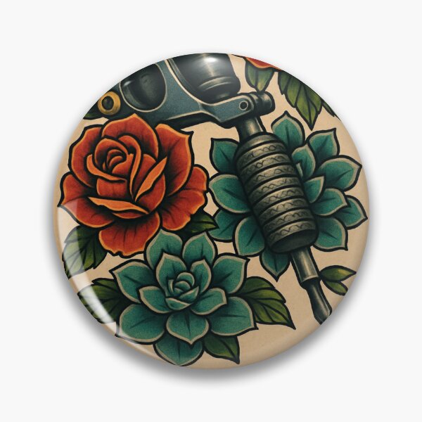 Item preview, Tattoo Artist Gift Retro Poster Drawing Art Tattoo Roses Vintage Tattoo Machine designed and sold by Wild Blood Designs.