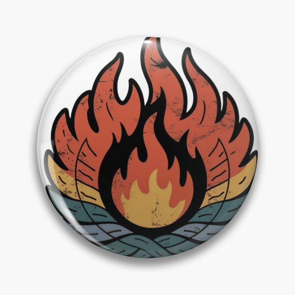 Item preview, Vintage Emblem with Flame and Crossed Green Leaves on Black designed and sold by Creative88Art.