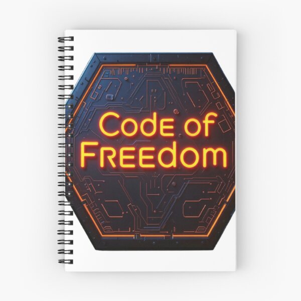 Item preview, Hexagonal Design with Glowing Orange Text and Circuit Patterns designed and sold by Creative88Art.
