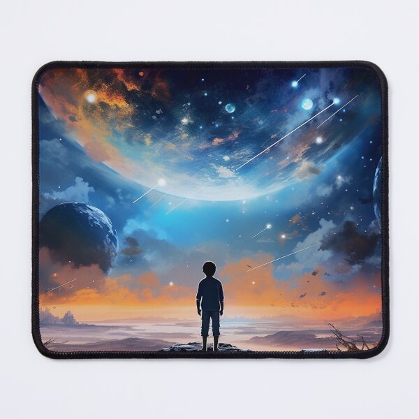 Item preview, Cosmic Wonder Boy | Space Dreamer Silhouette Art | Sci-Fi Fantasy Galaxy Landscape designed and sold by zevorgue.