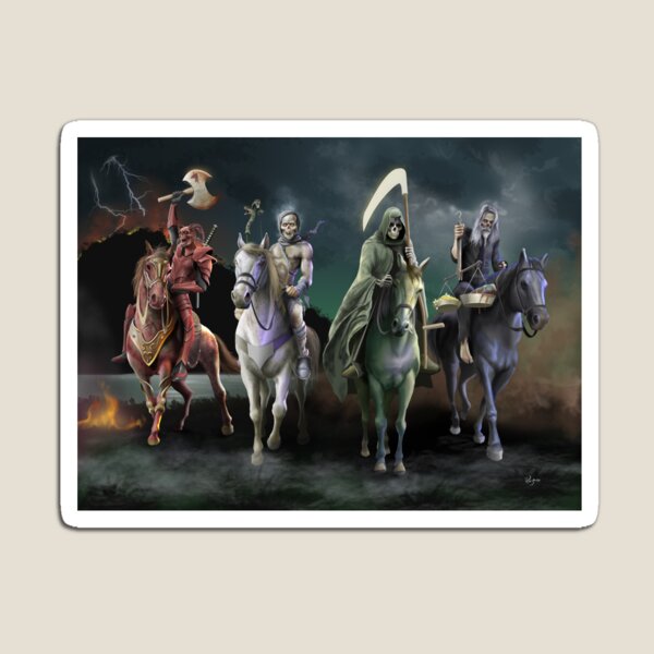 Item preview, Four Horsemen of the Apocalypse – Dark Symbolic Sticker designed and sold by ruizma.