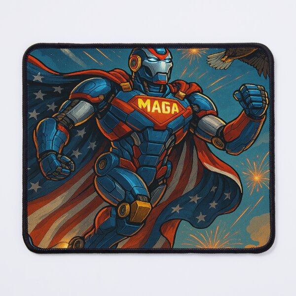 Item preview, MAGA-Bot 3000 – Patriotic Superhero Robot designed and sold by USA-USA-USA.