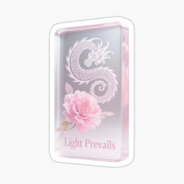 Item preview, Transparent Rectangular Object with Dragon and Peony Design designed and sold by Creative88Art.