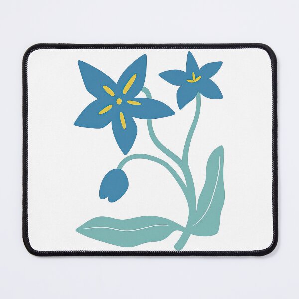 Item preview, Blue Star-Shaped Flower Trio Minimalist Design designed and sold by ArtfulWeave.