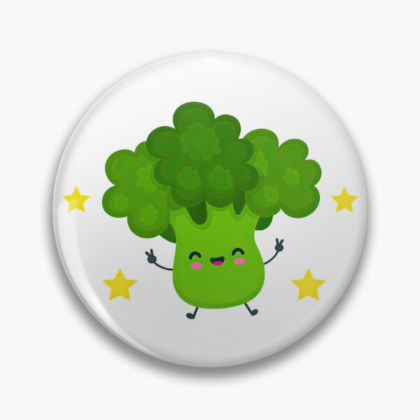 Item preview, Cute Smiling Broccoli Cartoon with Stars designed and sold by ArtfulWeave.