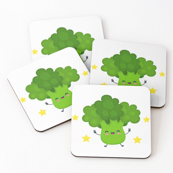 Item preview, Cute Smiling Broccoli Cartoon with Stars designed and sold by ArtfulWeave.