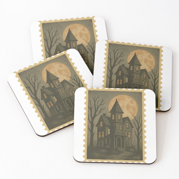Item preview,  Vintage Haunted House Halloween Stamp Spooky Night Scene designed and sold by Merchandiser099.
